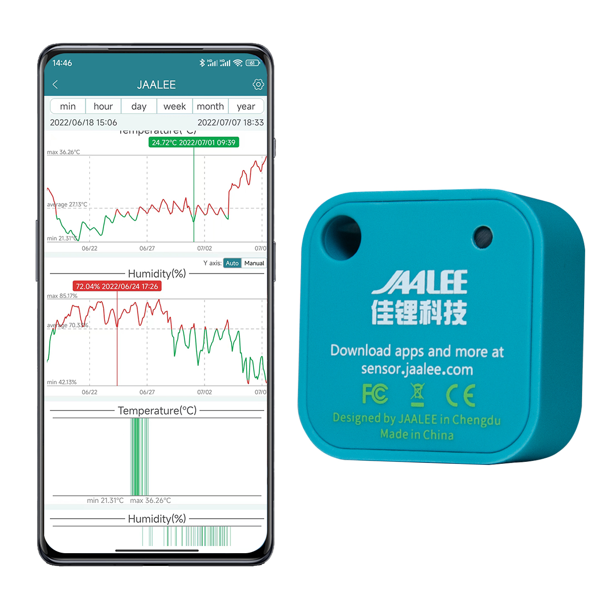 Digital Hygrometer Probe - jaalee JHT Датчик температуры/влажности/точки росы/VPD Термометр/гигрометр