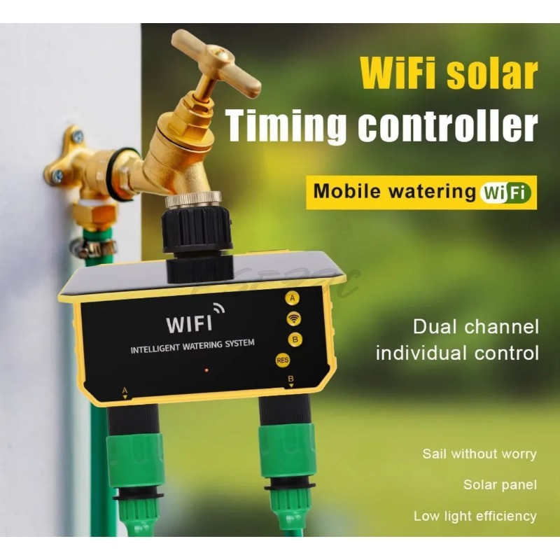 WiFi-контроллер полива с солне – обзор и цена Timer Dual Outlet
